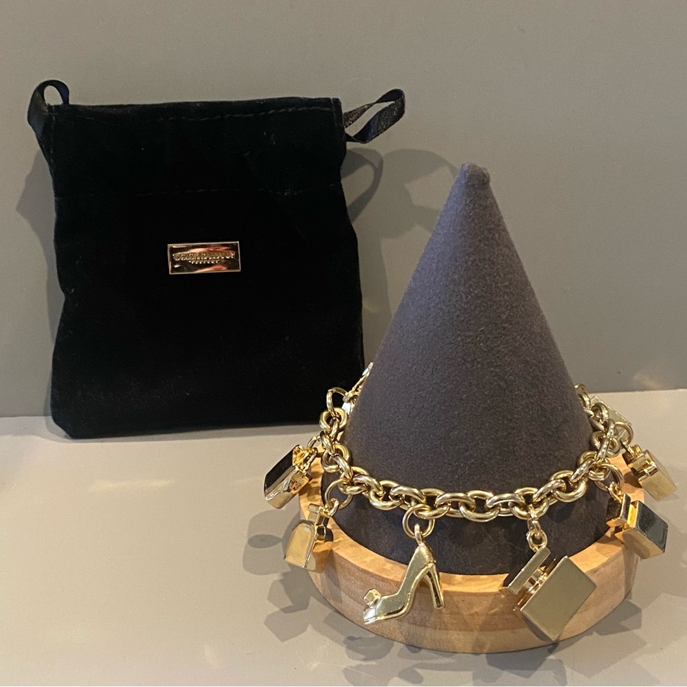Dolce & Gabbana Gold Logo Perfume Bottle Charm Link Bracelet - Picture 2 of 16